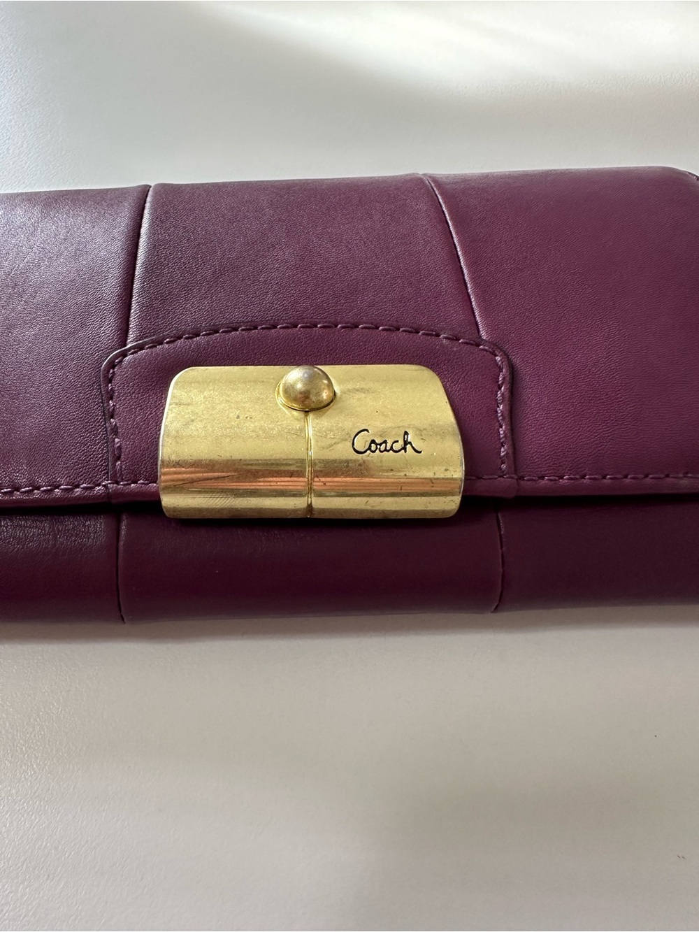 Coach Kristin Large Tri-Fold Wallet – Burgundy / Plum/ OBO - Picture 15 of 15